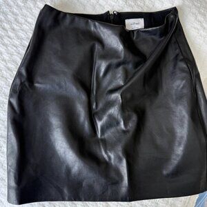 Wilfred Black Vegan Leather Mini Skirt